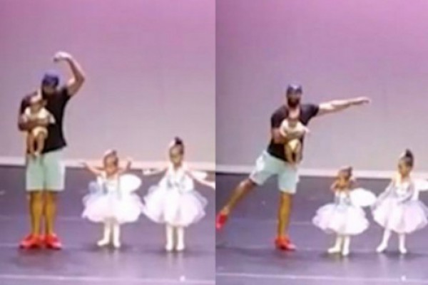 ატირებული შვილის გასამხნევებლად, მამა სცენაზე ავიდა და მასთან ერთად იცეკვა (ვიდეო)