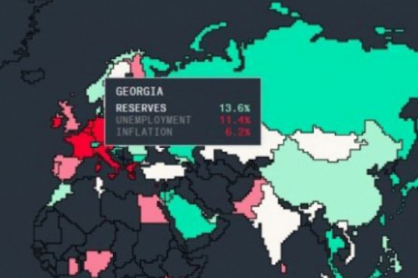 „ბლუმბერგის“ რისკების რუკაზე საქართველომ დაბალი რისკების მქონე ქვეყნებში გადაინაცვლა