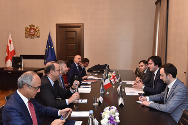 ირაკლი კობახიძე იტალიის რესპუბლიკის ეკონომიკური განვითარების მინისტრის მოადგილეს შეხვდა