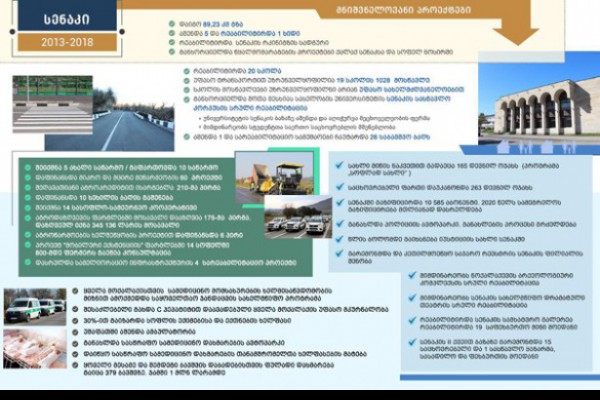 მნიშვნელოვანი პროექტები სენაკში 2013-2018 წლები