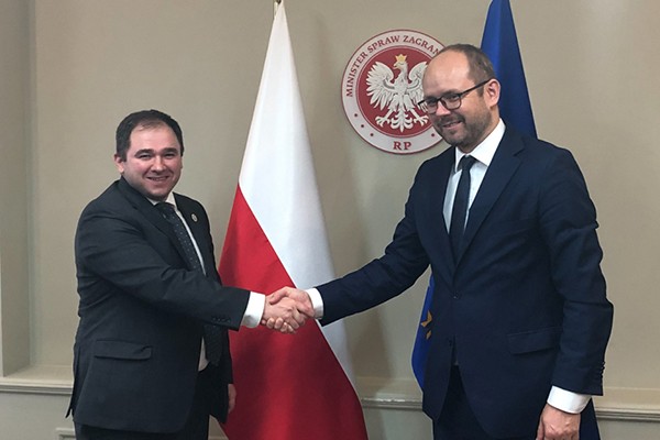 ნიკოლოზ სამხარაძე პოლონეთის საგარეო უწყების ხელმძღვანელს შეხვდა