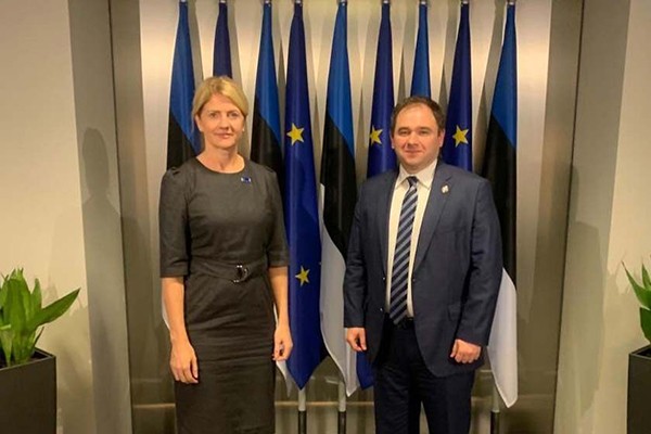 ნიკოლოზ სამხარაძე ესტონეთის საგარეო საქმეთა მინისტრს შეხვდა