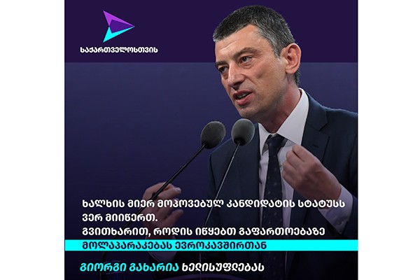 გიორგი გახარია: კანდიდატის სტატუსი საქართველოს მიღებული აქვს და ეს პირველ რიგში ქართველი ხალხის ბოლო 30-წლიანი ბრძოლის დამსახურებაა