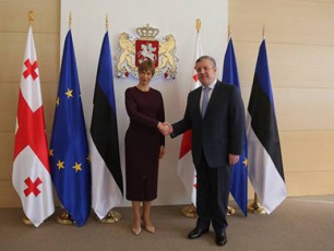 giorgi-kvirikaSvili-estoneTis-prezidents-kersti-kaliulaids-Sexvda