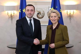 irakli-RaribaSvili-ursula-fon-der-laienTan-Sexvedraze-xazi-gavusviT-saqarTvelos-Zlier-qmedebebs-da-gatarebul-efeqtur-reformebs-evrokavSirSi-gawevrianebis-gzaze